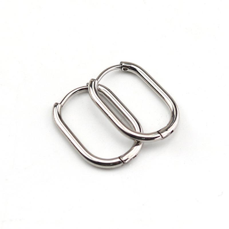 1 Pair High Polished Stainless Steel Hoop Earrings For Women/Men Geometric Allotype Ear Buckles Hip Hop Party Creative Jewelry