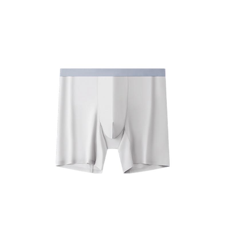 Men's Plus Size Seamless Ice Silk Boxer Briefs - Anti-Chafe, Antibacterial for Running & Fitness