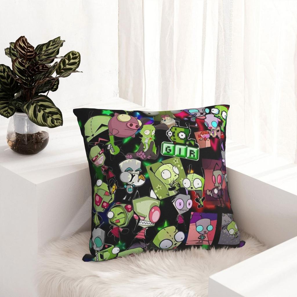 Invaders Zims Gir Cartoon Square Pillow Case Cushion Covers Fashion Polyester Decorative Pillowcase For Bed 40*40Cm