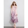 Sancai 2025 Spring Tie-Dye Print A-Line Maxi Strappy Dress