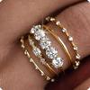 Elegant Round Cubic Zirconia Stackable Ring Set Daily Fashion Upgrade with Round Zirconia Rings Delicate Rings Jewelry