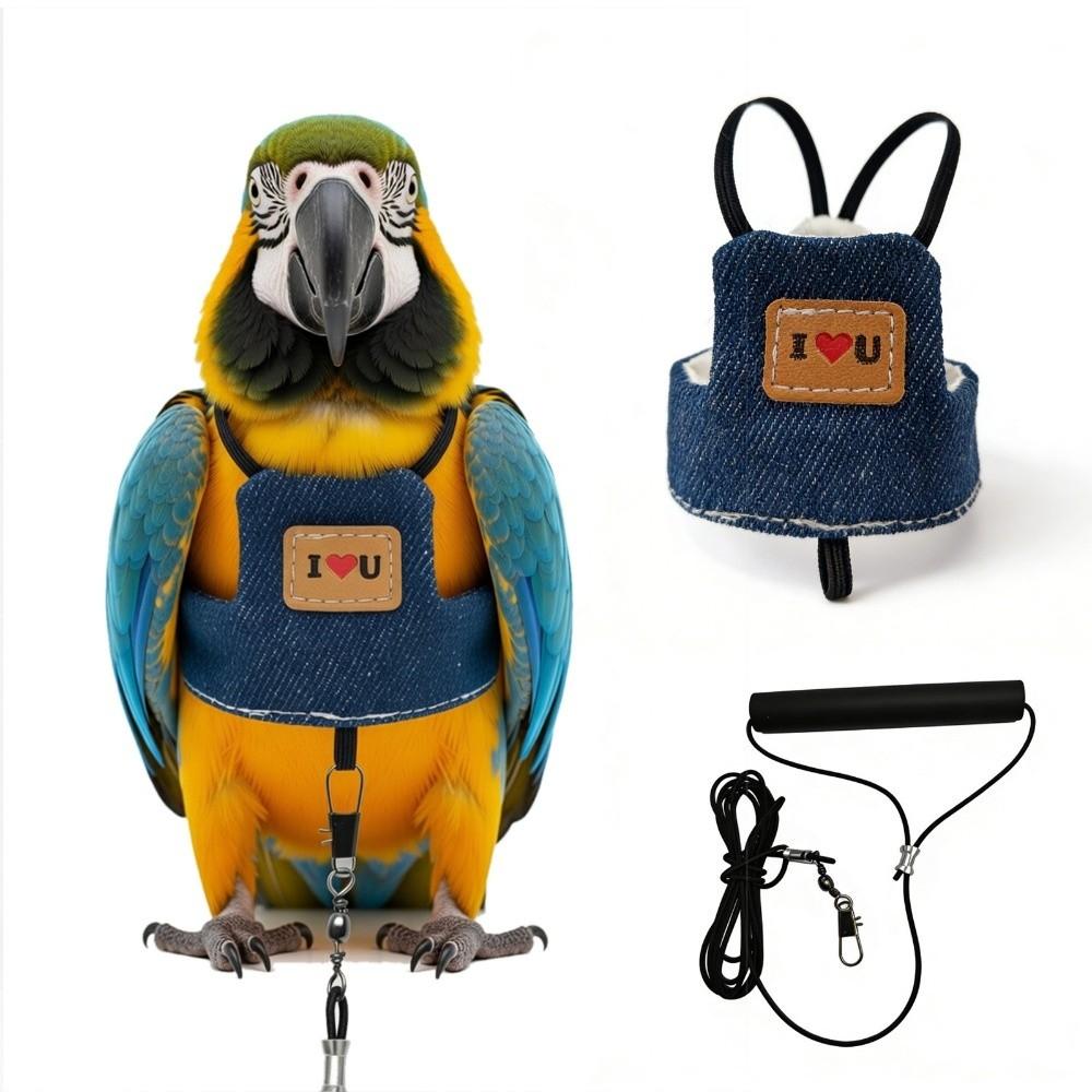 

Adjustable Parrot Flying Clothes Escape-Proof Bird Training Gear Bird Flight Suits Flight Control S синий