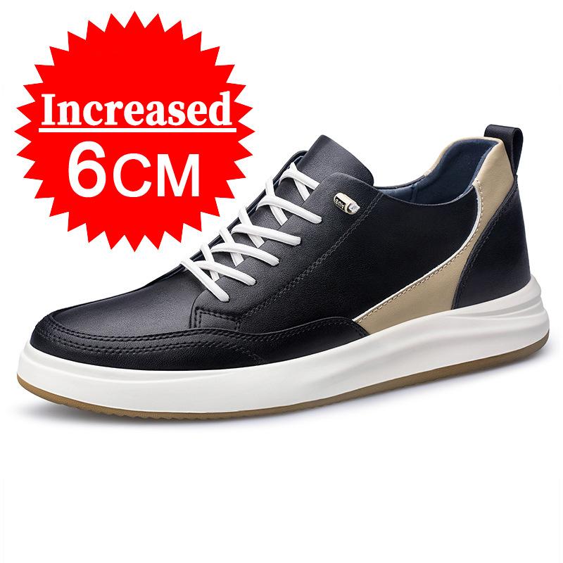 Fashion Men Elevator Shoes 4/6/8CM Invisible Inner Heightening Shoe High Quality Leather Outdoor Casual Sports Shoes Walking Work Shoes