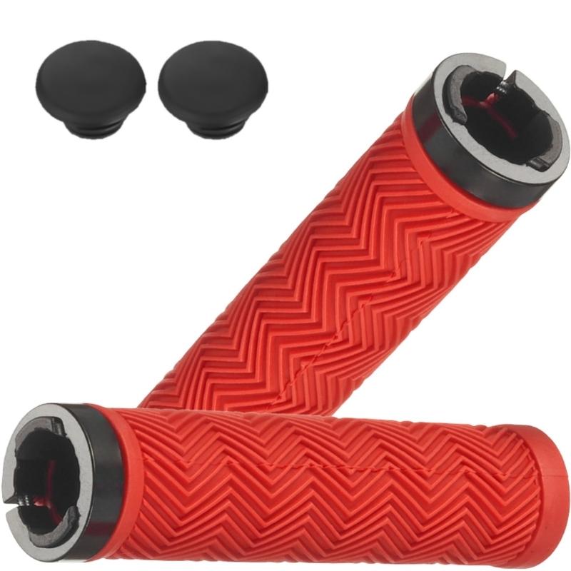 Bicycles Grip Ergonomic Nonslip Handlebar Grip Locking Mechanism Handlebars Grip Breathable Handle Grip for 22.2mm Bikes красный