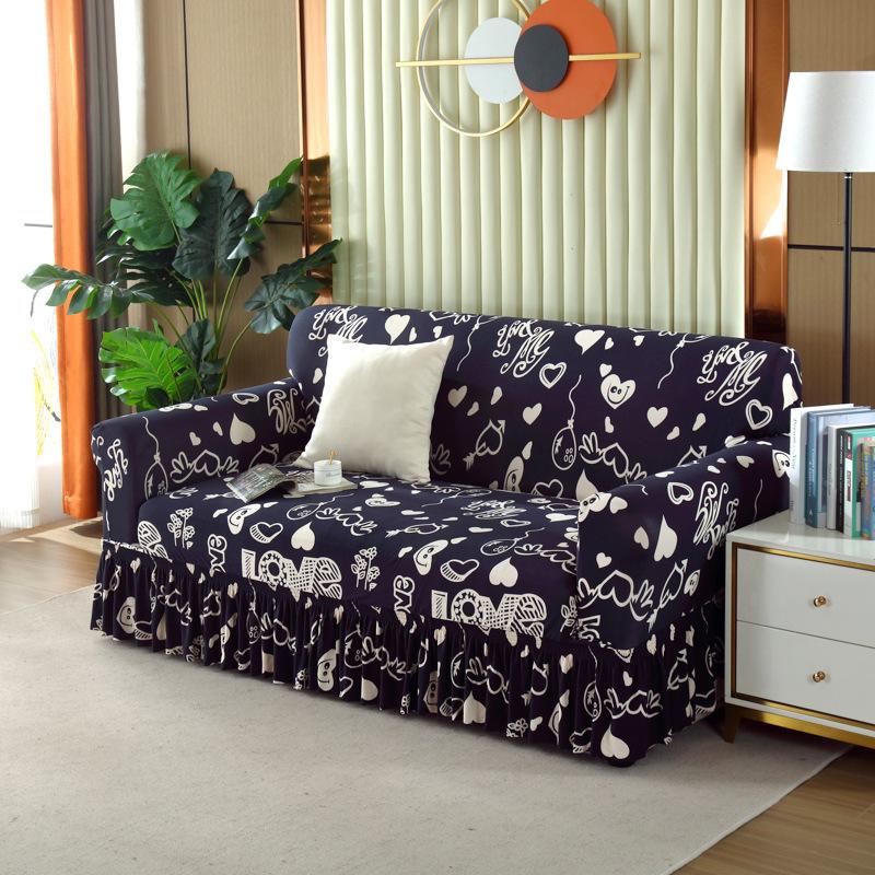 Skirt Sofa Cover Anti-Cat Scratch Swastika Elastic Cover Integrated All-Inclusive Sofa Cushion Cover Universal In All Seasons