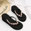 Fashion Women Summer New Fashion Bohemian Slippers Flip Flop Platform Wedge Sandals Beach Simple Leisure Women Shoes Home Slides Women