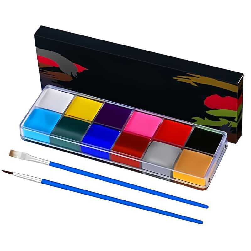 

12-Color Oil-Based Face and Body Paint for Kids, Water-Washable
