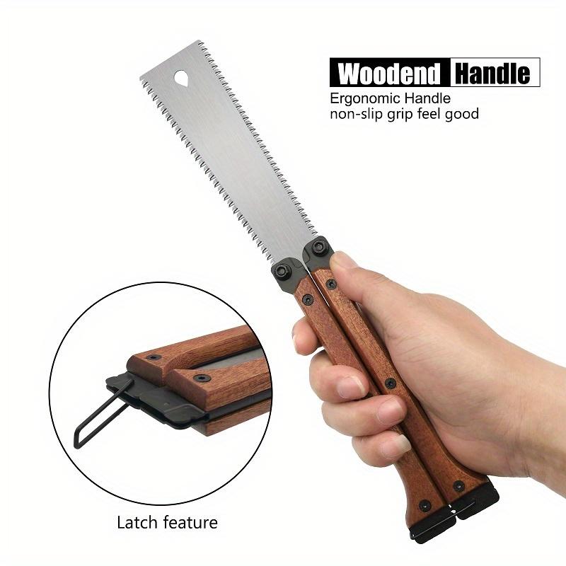 

Мини-карманная складная пила 5,5 дюйма, пила по дереву с лезвием SK5 для деревообработки, пила с двойной кромкой 11/15 TPI, пила для резки заподлицо для влажной/сухой древесины коричневый