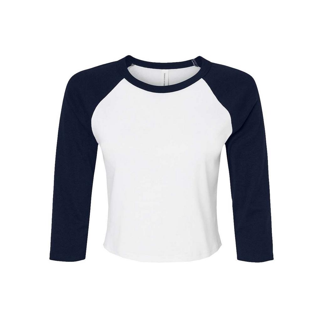Bella + Canvas Womens/Ladies Baby Micro-Rib Raglan 3/4 Sleeve T-Shirt