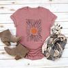 Sunburst Vintage TShirts Boho Shirt Sunshine Graphic Tee Unisex Women Short Sleeve Round Neck Tshirts Retro Aesthetic Clothes