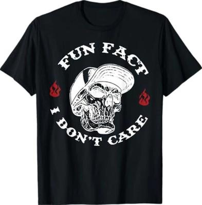 Fun Fact I Don't Care Funny Skeleton Sarcastic Adult Humor T-Shirt