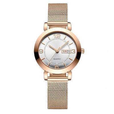 Women's Watch with Stainless Steel Strap, Calendar, and Luminous Light (silver)