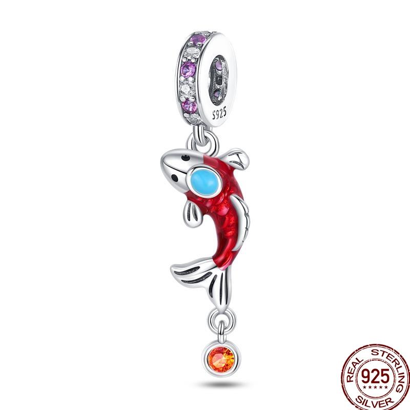 Copper Ocean Series Octopus Starfish Sea Fish Charms Beads Fit 3Mm Bracelets Diy Madam Jewelry Gift