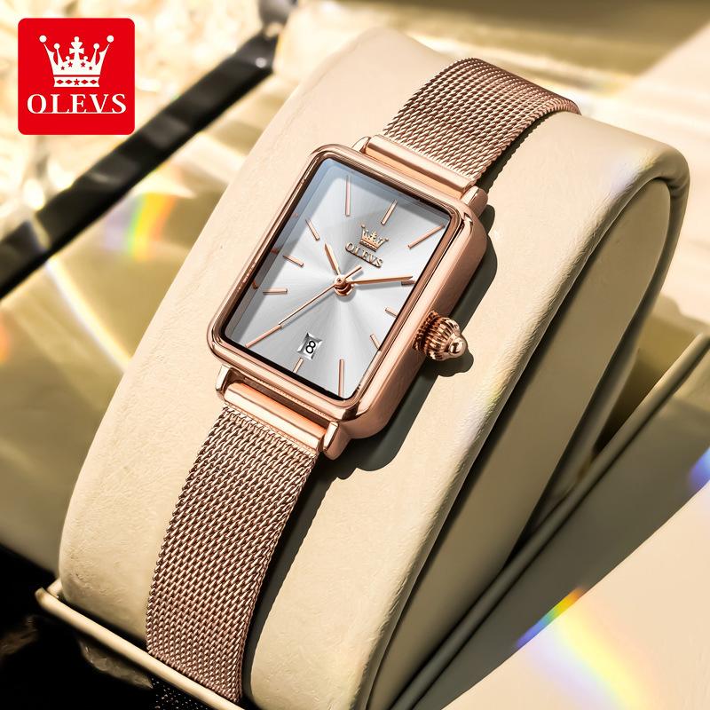 OLEVS Watch Women New Watch Casual Fashion Quartz Wristwatch Waterproof Luminous Date Square Watch Ladies Gifts