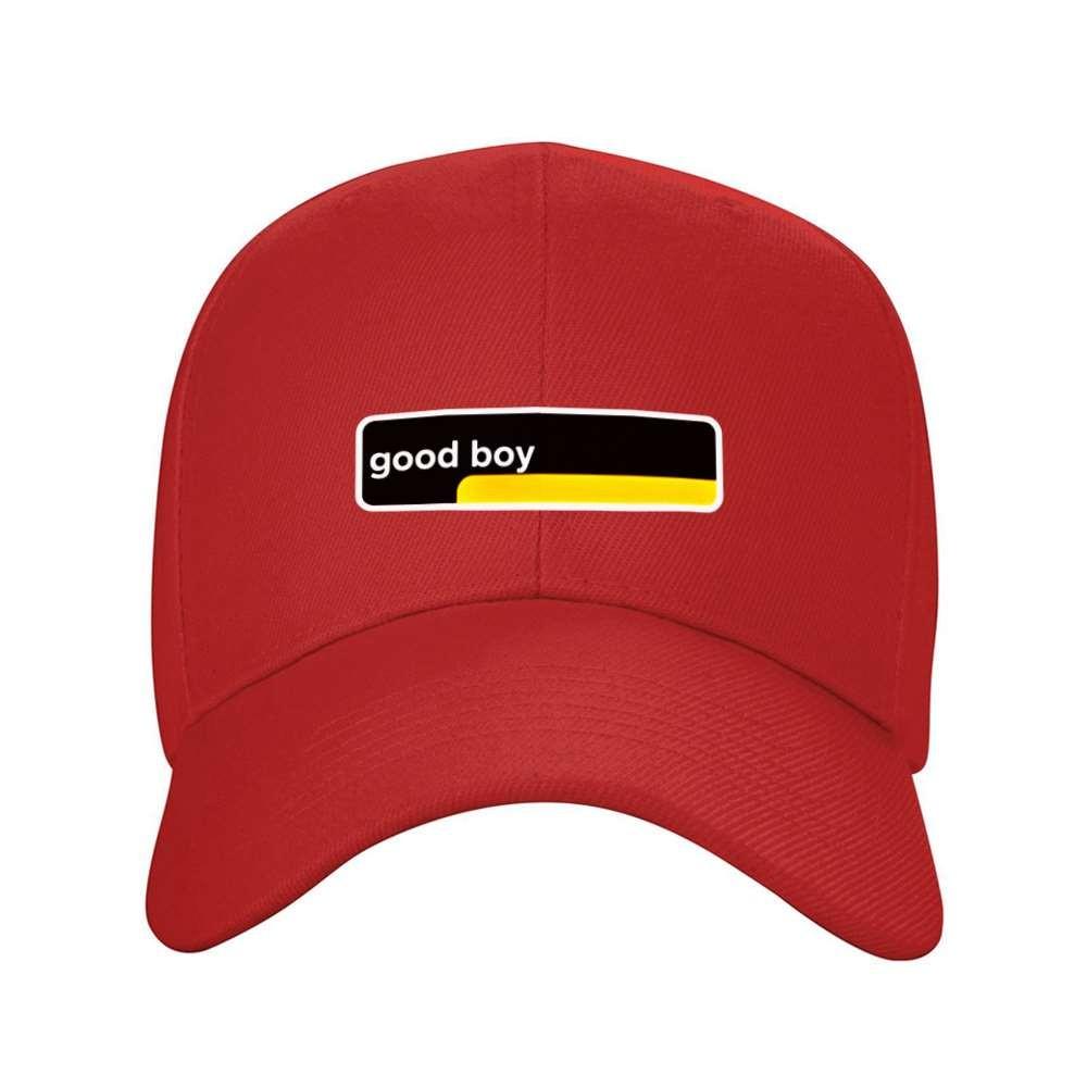 Good Boy Baseballkappe Schwarz Gelbes Logo Lässige Sportliche Mütze Verstellbare Passform Polyester
