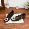 Mary Jane shoes 2025 spring women's source Litong Korean version one word with square buckle high-end single shoes women wear high heels
