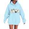 Women's Casual Fashion Comfortable Round Neck With Hood Long Sleeve Halloween Print Warm Sweatshirt