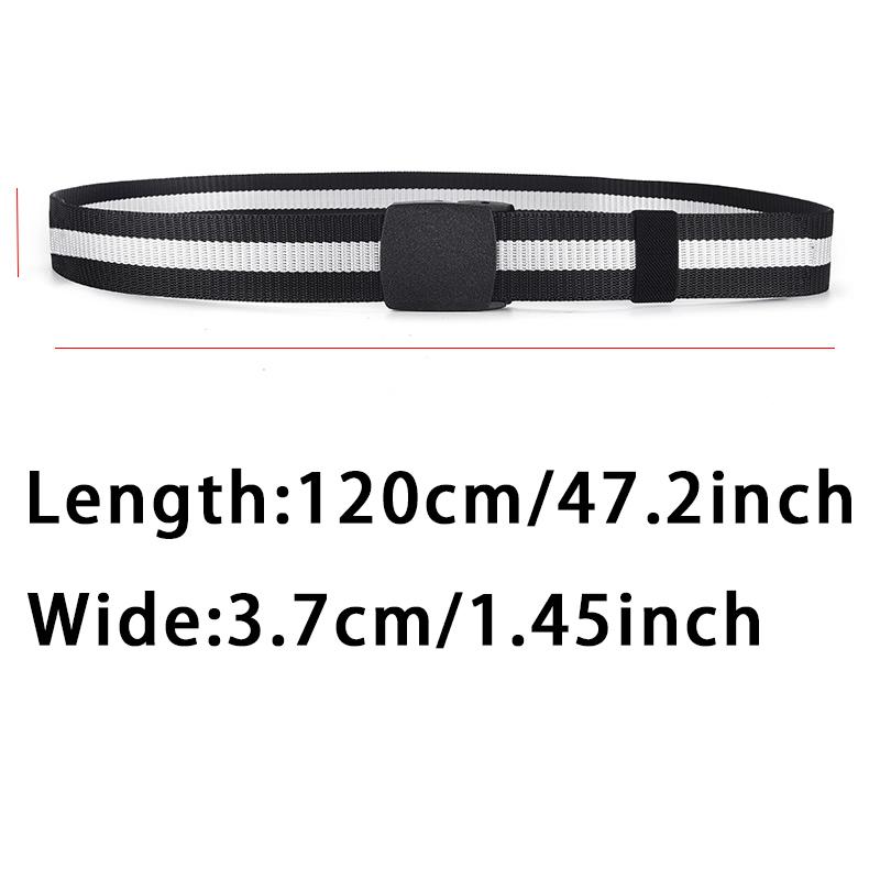 1pc Men's Canvas Belt Plastic Buckle Metal-Free Nylon Tactical Waist Belt Women's Belt Outdoor Hiking Webbing Belt Neutral Belts