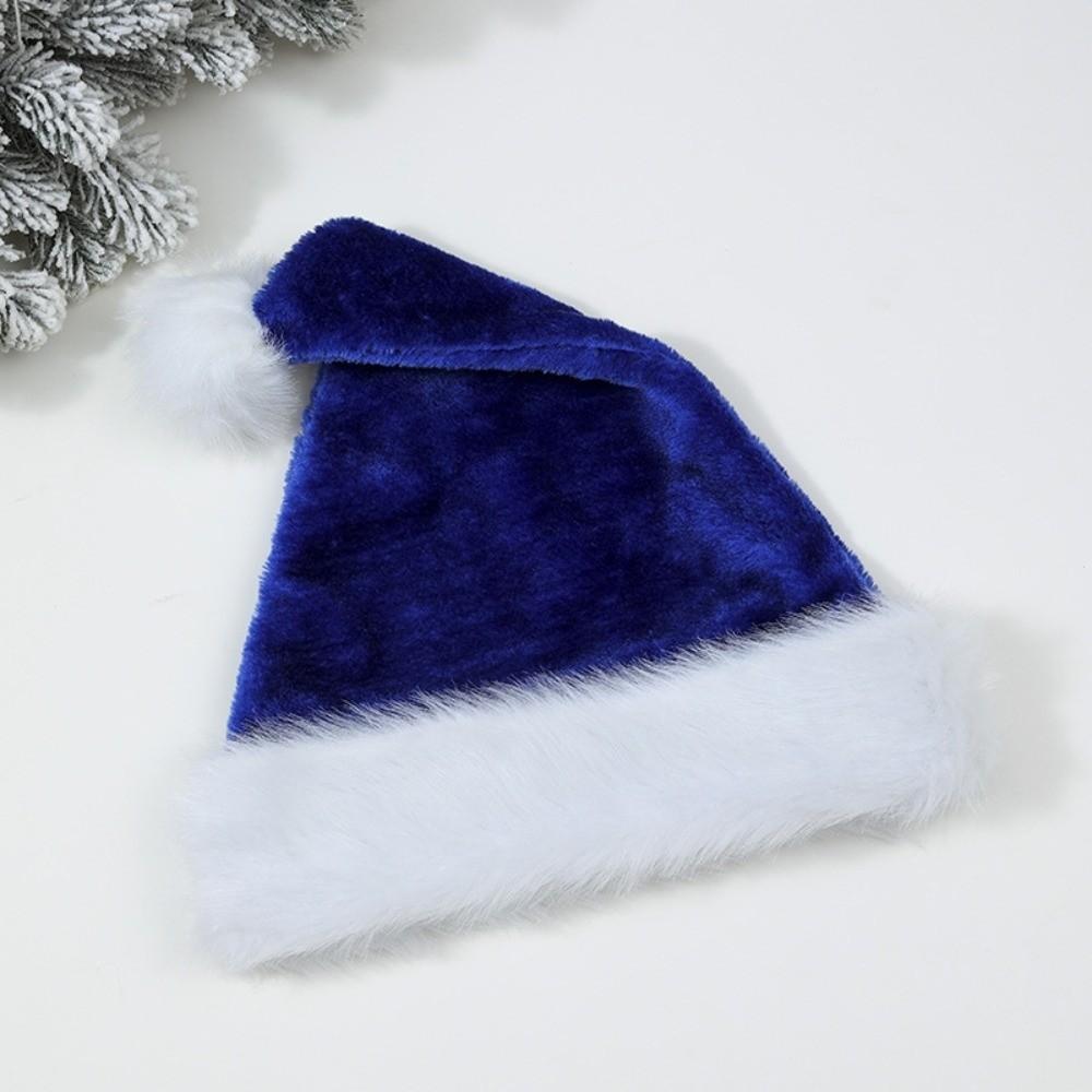 Gifts Long Christmas Santa Hat Faux Fur Trim Thickened Soft Fabric Christmas Hat Pom Pom Festive Santa Cap Christmas Parties