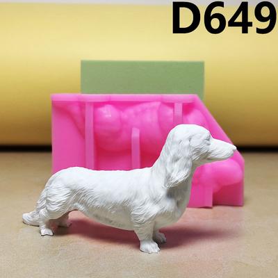 Sausage Dog Animal Candle Silicone Mold Cute Dog Epoxy Resin Silicone Mould Home Decor Ornament Dog Concrete Cement Gypsum Molds