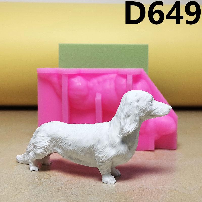 Sausage dog animal candle silicone mold cute dog epoxy resin silicone mould home decor ornament dog concrete cement gypsum molds