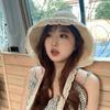 Large Edge French-style Straw Hat Wide Brim Panama Cap Handmade Beach Bucket Hat  Beach Side