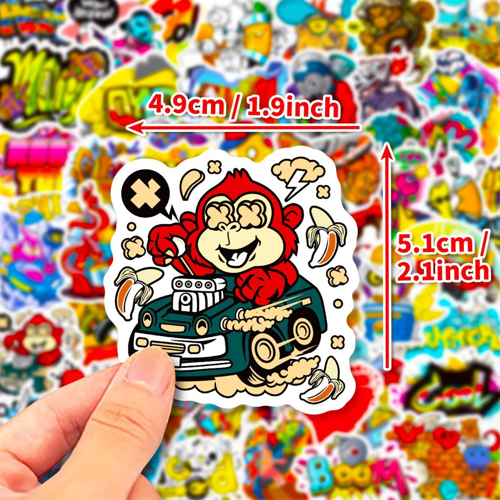 50 Street Graffiti Series Stickers, Funny Suitcase Helmet Notebook Personalized Guitar Stickers