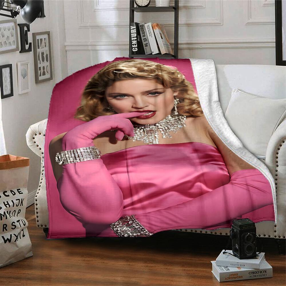 Pink Glamour Portrait Blanket Soft Throw Blanket For Home Bedroom Bed Sofa Travel Office Solid Christmas Blanket