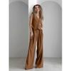 Sleeveless Vest Wide Leg Pants Set V-neck Sleeveless Vest Wide-leg Pants Set