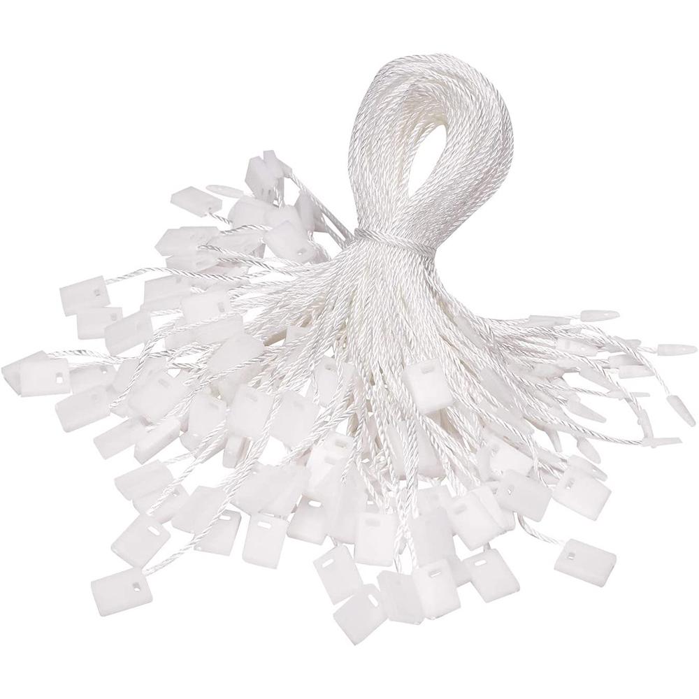 

100 шт./лот ценник подвесная веревка белый черный полиэстеровая нить с защелкивающимся фиксатором петля застежка крючок для DIY ремесло дисплей этикетка 100pcs