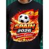 May Include Black T Shirt with a Soccer Ball Graphic the Spanish Flag High Quality Pure Printed T Shirt Summer Women T Shirt