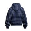 Mens Winter Striped Hooded Zip-Up Sweatshirt Loose Fit Streetwear Retro American Style