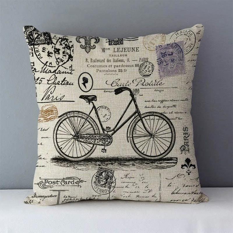 

Чехол на подушку для дивана в стиле ретро, декоративные подушки для дома, Лондон, Париж, живописный квадратный принт 45x45 см, наволочка для подушек спинки сиденья 45x45cm