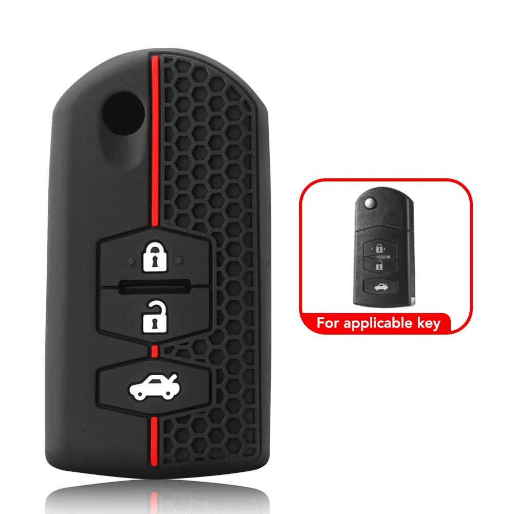 

Силиконовый держатель для ключей с 2 3 кнопками для Mazda 2 3 5 6 CX7 CX9 RX8 MX5 MPV Demio, чехол для автомобильного ключа, чехол для пульта дистанционного управления, защитная сумка для брелока красный