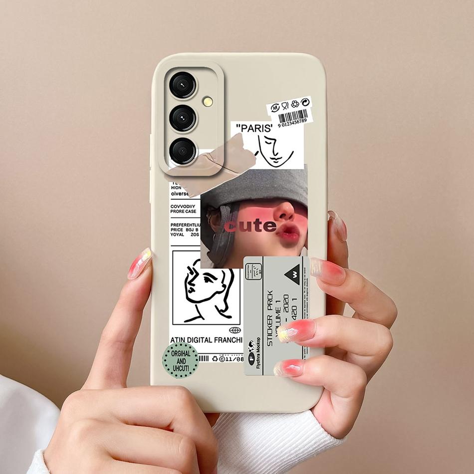 For Samsung Galaxy M35 5G Case Cute Cat Full Coverage Phone Shell For Samsung M 35 Anti Drop Soft Liquid Silicone Back Covers
