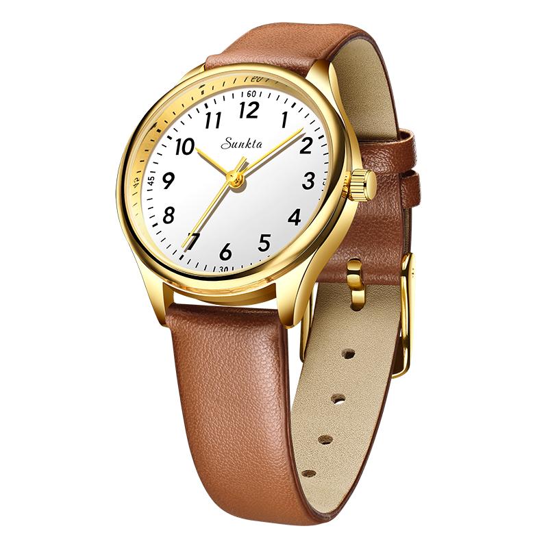 

SUNKTA Fashion Women Watches Casual Ladies Quartz Wristwatch Waterproof Luminous Luxury Stainless Steel Watch Girlfriend Gifts