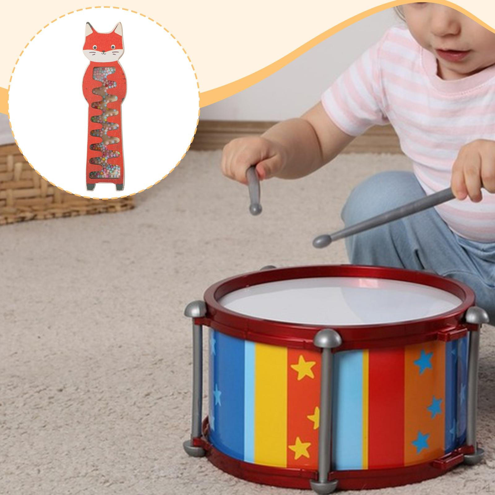 

Beaded Rainmaker Raindrop with Falling Beads, Portable Musical Instrument, Educational Toy Fox