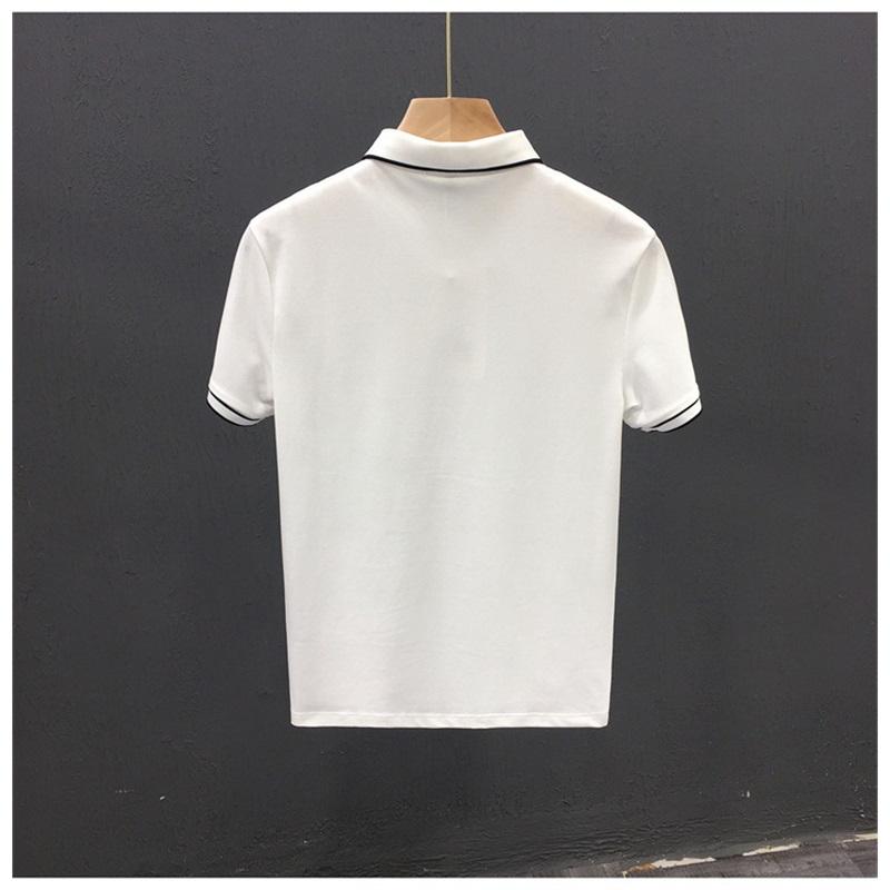Summer Ice Silk Short Sleeve Polo Shirt For Men Contrast Trim Collar Business Casual Breathable And Quick-dry Cross-border Hot Sale