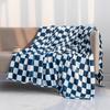 Checker Board Lattice Throw Blanket, Blue, Yellow, Green Pattern for Kids, Boys, Girls, Bed, Couch, Sofa, Soft, Birthday Gift