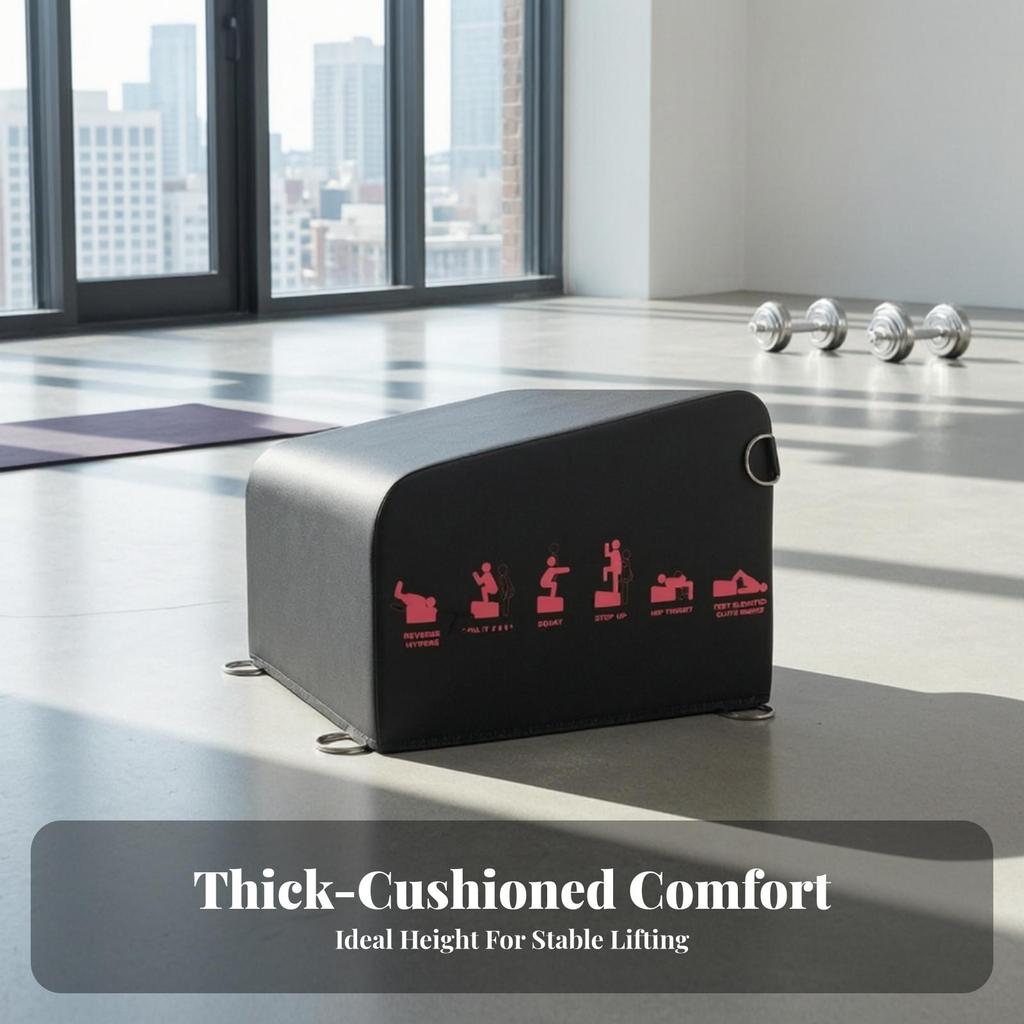 Exercise Box Heavy-Duty Hip Thrust Bench Upholstered for Home Gym