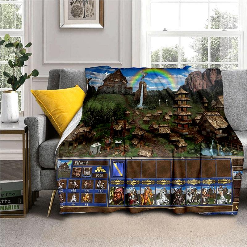 HOMM Game 9 Factions Races Stronghold Dwelling Creatures Heroes of Might and Magic Soft Blanket for Living Room Bedroom Bed Sofa
