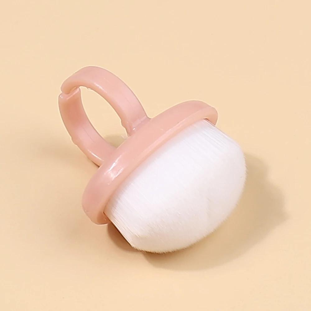 

Пластиковая щетка для ногтей с защелкивающимся кольцом, овальный инструмент для маникюра с гелем 1pc розовый