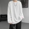 2026 Spring Autumn Men Oversized T-Shirt Man Long Sleeves Pure Color Tshirt Male Bottoming Shirt Man Basic Tops Tees