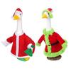 Santa Claus Goose Outfit for 23" Lawn Goose Christmas Costume with Santa Hat Xmas Goose Clothes for Cement or Plastic Goose Garden Decoration