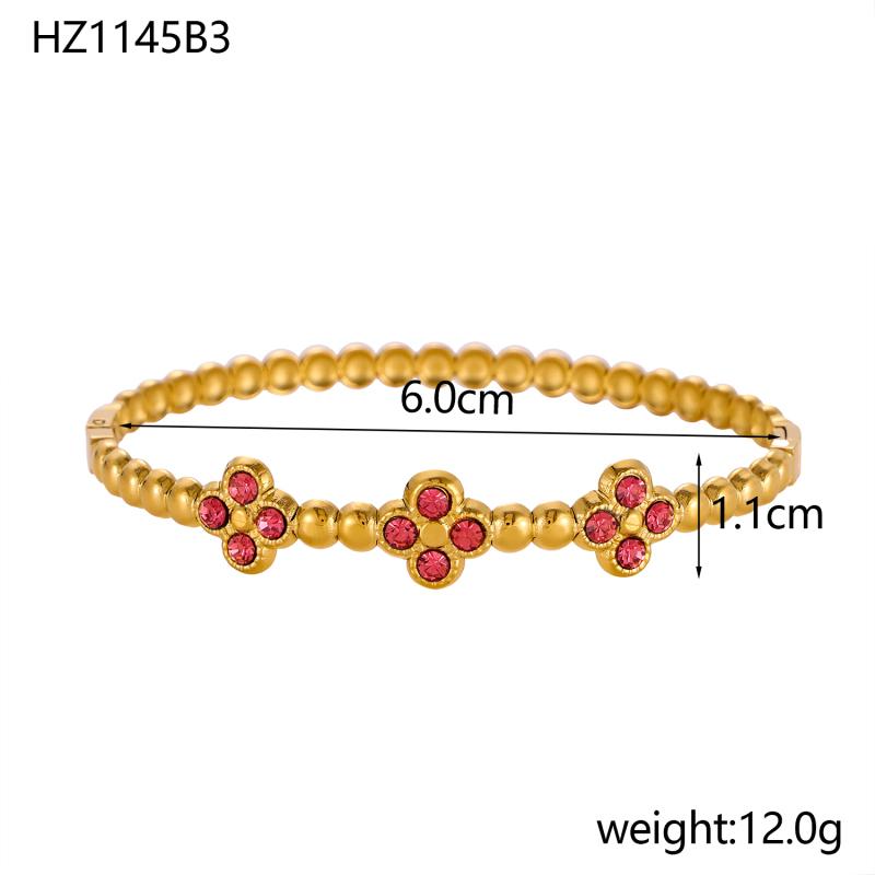 

CARLIDANA Trendy Ins Style Multicolor Zircon Bracelet Waterproof Gold Plated Stainless Steel Bangles Jewelry Gift for Party