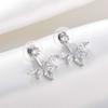 30 %Silver Plated Elegant Sweet Flower Shiny Cz Zircon Ladies Stud Earrings For Women Best Birthday Gifts Anti Allergy