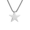 Collier pendentif étoile à cinq branches en acier inoxydable pour femmes hommes Bijoux de mode Cadeau