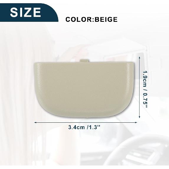 Makeup Mirror Cover Sun Visor Cap Clip for Ford Fusion Robust No.DS7Z54672A40AF | Inner Sun Visor Bolt Cover Beige with Flat Pry Bar 1 Set