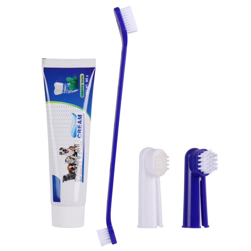 

Зубная паста для ухода за зубами домашних собак, зубная щетка-напальчник, вкус говядины/вкус ванили Vanilla Taste