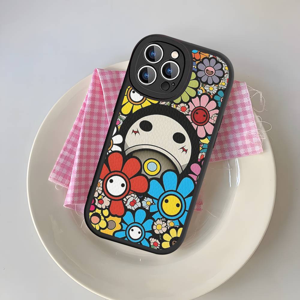 

Силиконовый чехол для телефона T-Takashi Flower M-Murakami для iPhone 16 15 14 13 12 11 Pro Max Mini Кожаный Мягкий Чехол iPhone 14